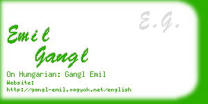 emil gangl business card